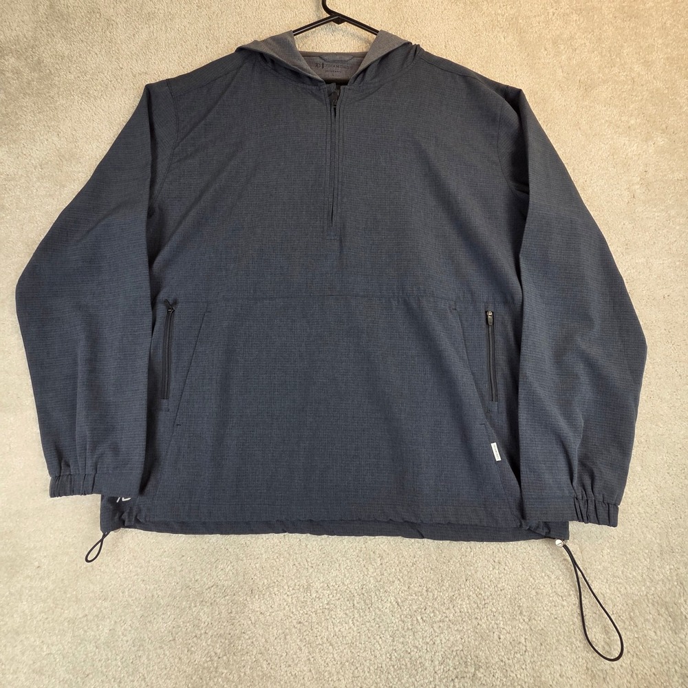 7 Diamonds Oxygenate Mens Large Gray Quarter Zip Hooded Pullover Jacket